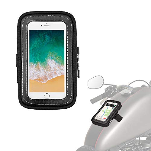 Motorcycle Magnetic Tank Bag, Sportbike Phone Pouch Case with 8 Strong Magnets Touch Screen for cell phone up to 6.5 Inch