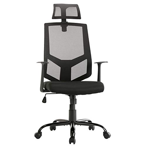 SMUGDESK Ergonomic Lumbar Support Mesh High Back Office Desk Task Chair, Black