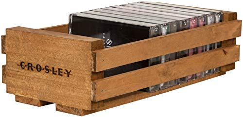 Crosley AC1043A-NA Small Cassette Storage Crate Holds 12 Tapes, Natural