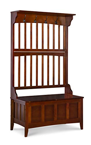 Linon Hall Tree with Storage Bench, 36'W x 18'D x 64'H, Walnut