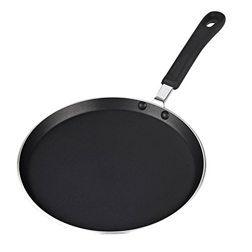 Cook N Home 10.25-Inch Nonstick Heavy Gauge Crepe Pancake Pan Griddle, 26cm, Black