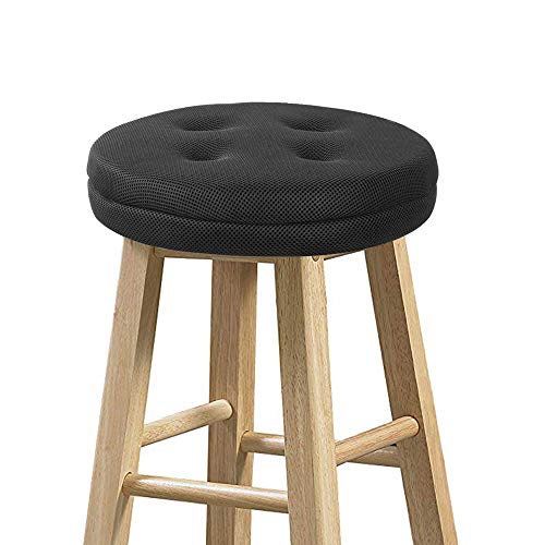baibu Bar Stool Cushions, Super Breathable Round Bar Stool Covers Seat Cushion Round with Elastic Black 13' - Cushion Only