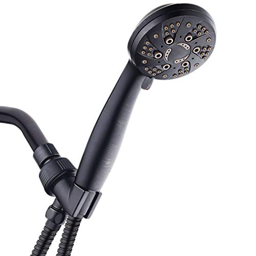 AquaDance High Pressure 6-Setting Oil Rubbed Bronze Handheld Shower with Hose for the Ultimate Shower Experience! Officially Independently Tested to Meet Strict US Quality & Performance Standards!