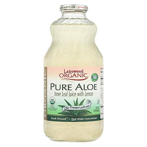 Lakewood Organic Aloe Juice - Fresh Pressed - Inner Fillet - 32 oz - 95%+ Organic - Gluten Free - Contains 100% juice