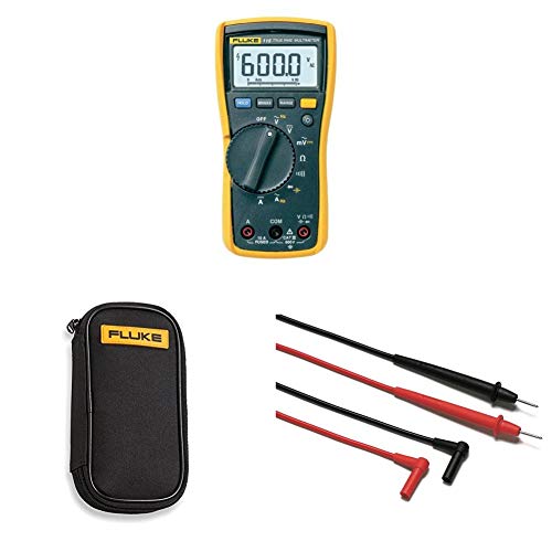 Fluke 115 Compact True-RMS Digital Multimeter with compact soft case C50 and Corporation FLUTL75 Hard Point Test Lead Set