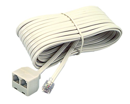 Softalk 04130 Corded Duplex Jack 25-Feet Almond Landline Telephone Accessory