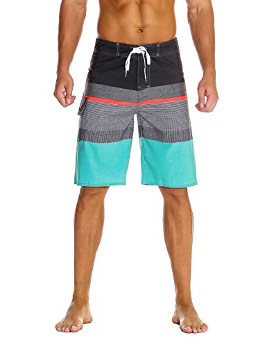 Nonwe Men's Sportwear Quick Dry Beach Shorts with Lining Gray 32