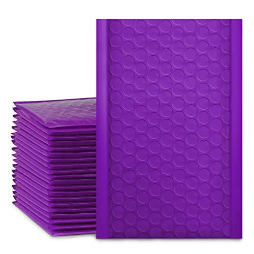 UCGOU 4x8 Inches Poly Bubble Mailers Self Seal Purple Padded Envelopes Waterproof Envelopes Pack of 50 (Internal Size 4x7')