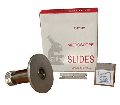 Simple Hand Microtome Set with Slides, Cover Slips and Razor Blade