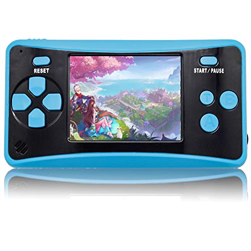 QoolPart Handheld Game Player, 200 Classic Games Built-in 2.5 inch Screen Portable Retro Game Controller, Arcade Electronic Toys TV-Out Game Player Birthday Xmas Presents Gifts for Boys Girls(Blue)