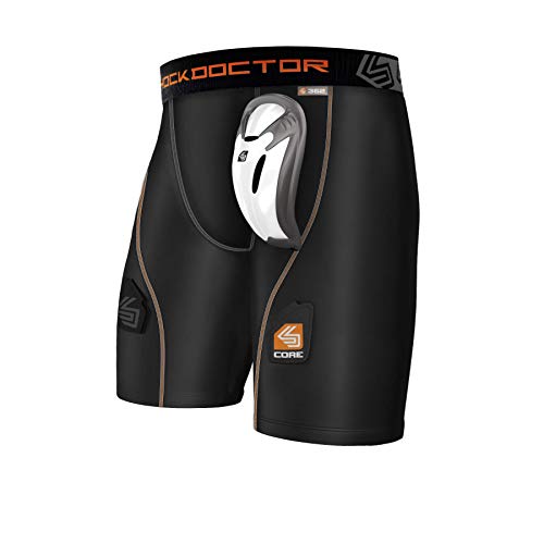 Shock Doctor Men's Core Compression Hockey Shorts with Bio-Flex Cup, Medium