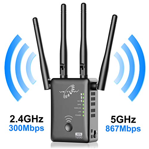 VICTONY WA1200 Wireless Range Extender 1200Mbps WiFi Extneder Dual Band With 4 External Antennas WiFi Signal Booster