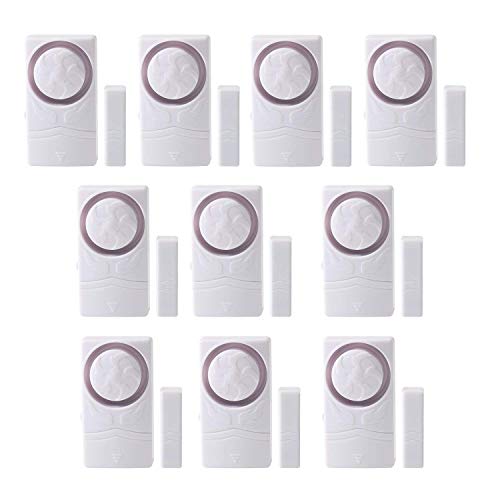 Wsdcam Door and Window Alarm for Home Wireless Alarm Security System Magnetic Alarm Sensor Time Delay Alarm Loud 110 dB, 4-in-1 Mode Window Alarms 10 Pack