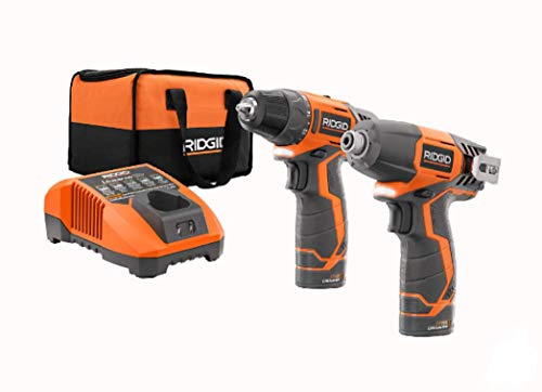 RIDGID R9000 12V Lithium-Ion 2 Tool Cordless Drill/Driver and Impact Kit with (2) 1.5Ah Batteries