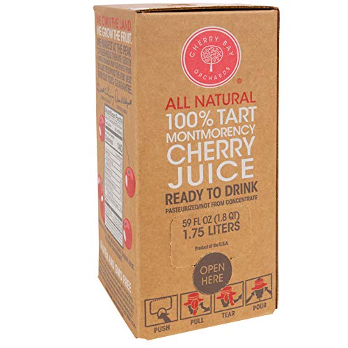 Cherry Bay Orchards - 100% Montmorency Tart Cherry Juice | 59 oz bag in a box | Not from concentrate | All Natural Ingredients, Gluten Free, GMO Free, Natural Antioxidants, No Added Sugar