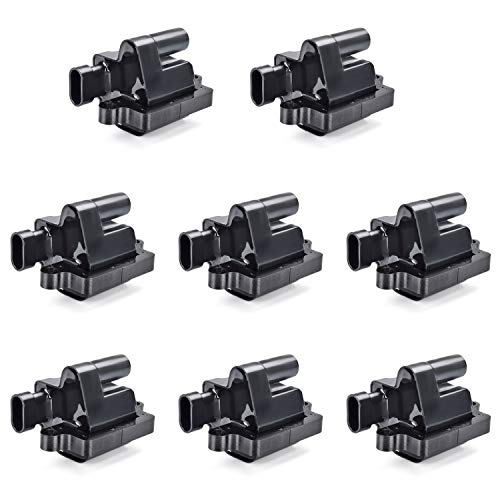 FAERSI Ignition Coil Pack of 8 Replacement for Cadillac Escalade, Chevy Silverado, Avalanche, Express 3500, Suburban, Tahoe, GMC Sierra, Savana, Yukon - 4.8L 5.3L 6.0L 6.6L 8.1L UF271 D581 12558693