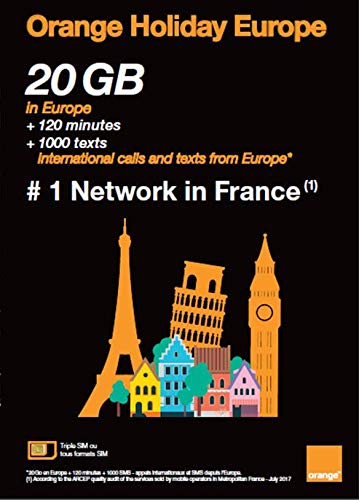 Orange Holiday Europe – 10GB Internet Data in 4G/LTE (+10GB Additional for SIMS Activated from April 4TH) + 120 mn + 1000 Texts in 30 Countries in Europe