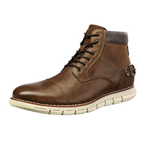 Bruno Marc Men's Brown Motorcycle Combat Boots Casual Chukka Boots Size 12 M US Motion-1