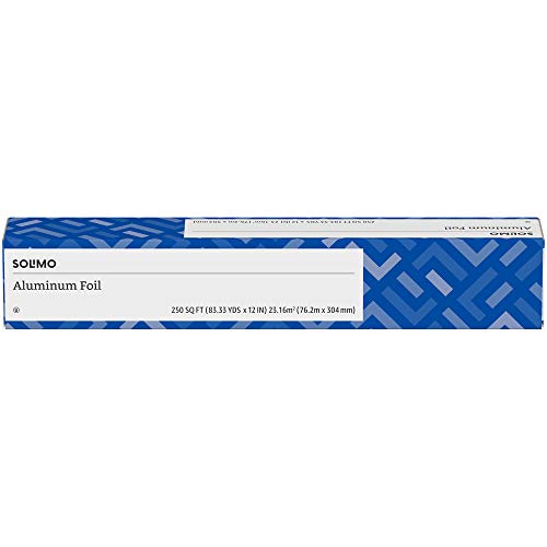 Amazon Brand - Solimo Aluminum Foil, 250 Sq Ft (Pack of 1)