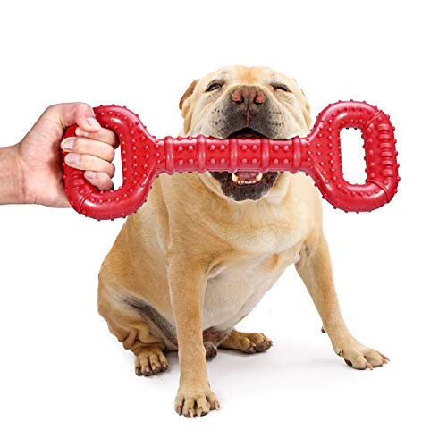 Feeko Dog Toys for Aggressive Chewers Large Breed 15 Inch Interactive Bone Toy Large Indestructible Dog Toys with Convex Design Natural Rubber Tug-of-war Toy for Medium and Large Dogs Tooth Cleaning