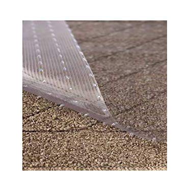 Resilia - Clear Vinyl Plastic Floor Runner/Protector for Low Pile Carpet - Non-Skid Decorative Pattern, (27 Inches Wide x 6 Feet Long)