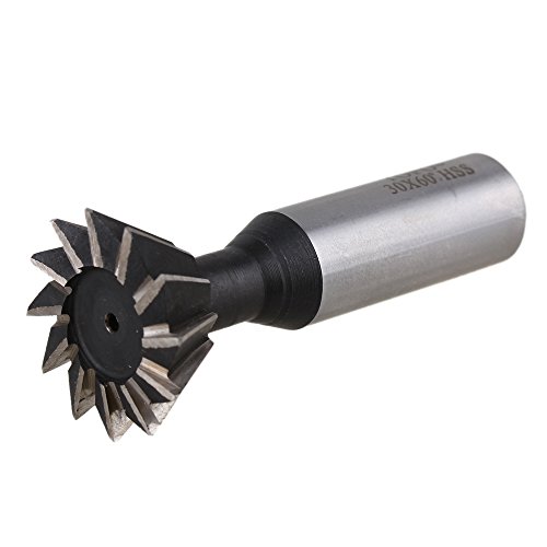 30mm Dia 60-Degree Silver HSS Double-edged Dovetail Cutter Metalworking End Mill 12 Flutes