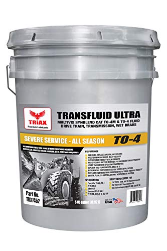 Triax TRANSFLUID Ultra to-4 - Multi-Viscosity Powershift Transmission TO-4M Drive Train and Heavy Duty Transmission Fluid (5 GAL Pail)