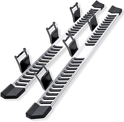 N-X Pair Running Board Nerf Bar for 15-20 Ford F150 & 17-20 F250/F350 Superduty Crew Cab Side Steps,Width 6 Inches V Style (15-20 Ford F150 Superduty Crew Cab)