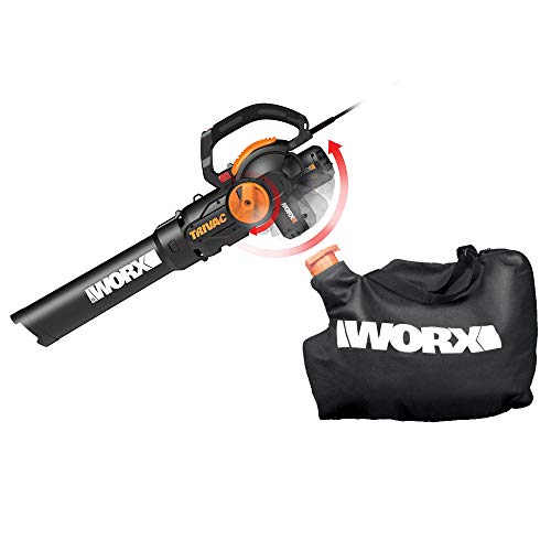 WORX WG512 Trivac 2.0 Electric 12-amp 3-in-1 Vacuum Blower/Mulcher/Vac, Black and Orange