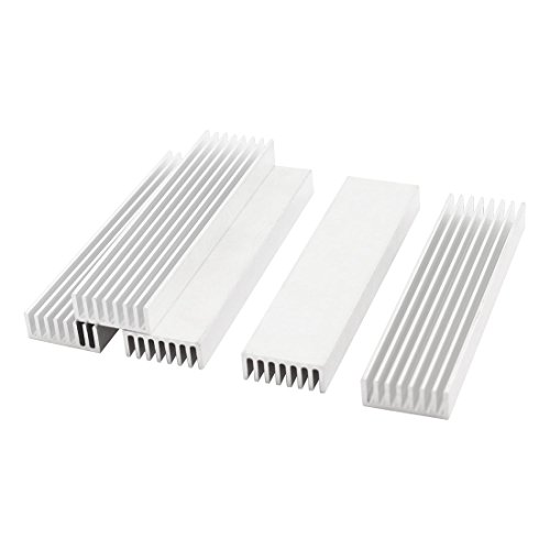 uxcell a14111400ux0242 5 Pcs Silver Tone Aluminium Radiator Heatsink Heat Sink 100x25x10mm (Pack of 5)