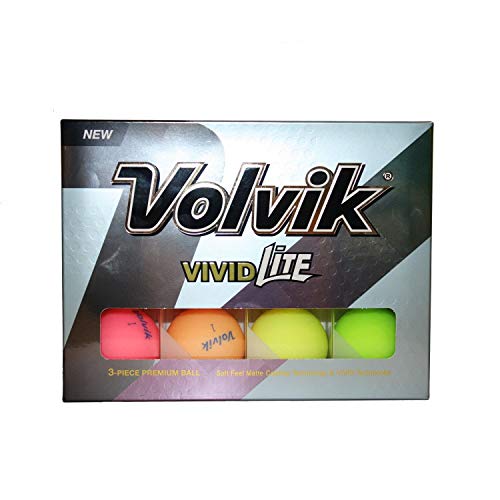 Volvik Vivid Lite Golf Balls, Assorted Colors (One Dozen) - 9756