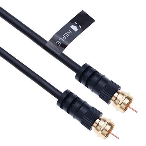 Coaxial Aerial Cable with Male F-F Pin Connectors for TV Satellite Sat Freesat Sky Virgin BT HDTV DVB DVD Radio/Coax Ariel Freeview Lead Television Antenna Cord Broadband – 6.5 ft Black
