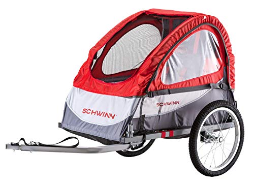 Schwinn Trailblazer Child Bike Trailer, Single Baby Carrier, Canopy, 16-inch Wheels, Red