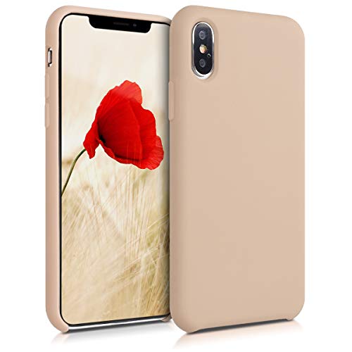 kwmobile TPU Silicone Case Compatible with Apple iPhone Xs Max - Soft Flexible Rubber Protective Cover - Mother of Pearl