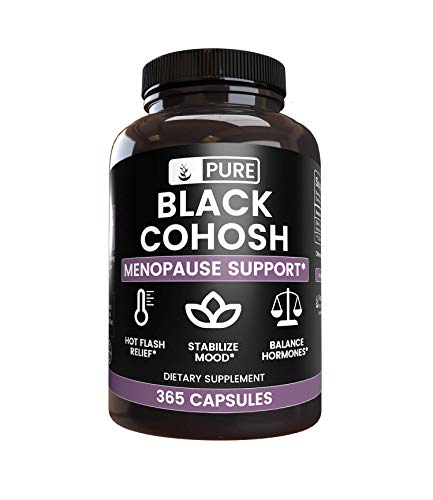 Pure Black Cohosh, 365 Capsules, 800mg Servings, Natural Herbal Supplement, Lab-Verified, Non-GMO, No Additives or Fillers, Made in The US, Satisfaction Guaranteed