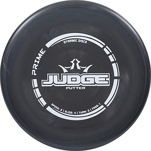 Dynamic Discs Prime Judge Disc Golf Putter | Black | 170g Plus | Throwing Frisbee Golf Putter | Great Off of The Tee Box | Stable Disc Golf Flight | Beaded Disc Golf Putter | Stamp Color Will Vary