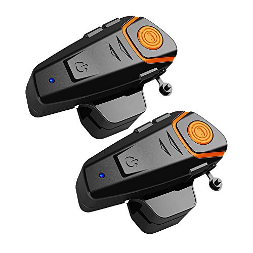 Anqiban BT-S2 Motorcycle Bluetooth intercom, Snowmobile Helmet Bluetooth Headset, 1000m Helmet Bluetooth Communication System, Connect up to Three People, Two People Talk at The Same time (2 Pack)