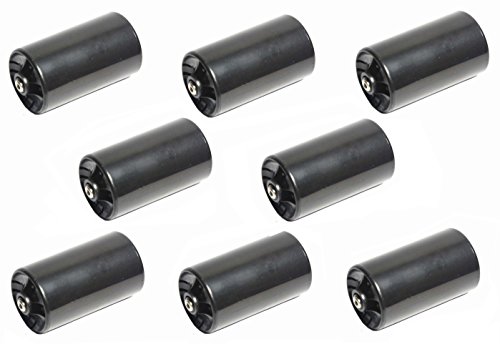 LampVPath 8PCS 1AA to 1D Size Battery Adapter Case, AA to D Size Spacers, AA to Size D Battery Adapter Converter Case(8 Packs Black)