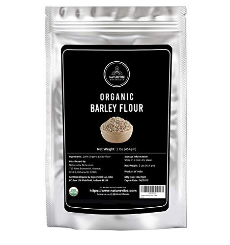 Naturevibe Botanicals Organic Barley Flour, 1lb | Non-GMO and Gluten Free | Rich Source of Fiber