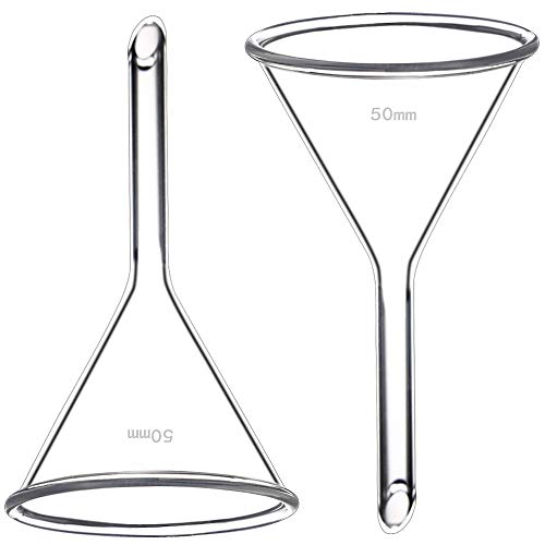 50mm Glass Funnel, Short Stem, Borosilicate Glass, Heavy Wall, Karter Scientific 213V10 (Pack of 2)