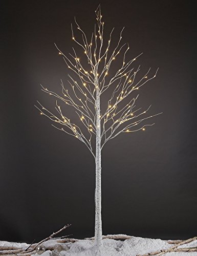 LIGHTSHARE 8FT 132 LED Birch Tree,Home,Festival,Party,Christmas,Indoor and Outdoor Use,Warm White