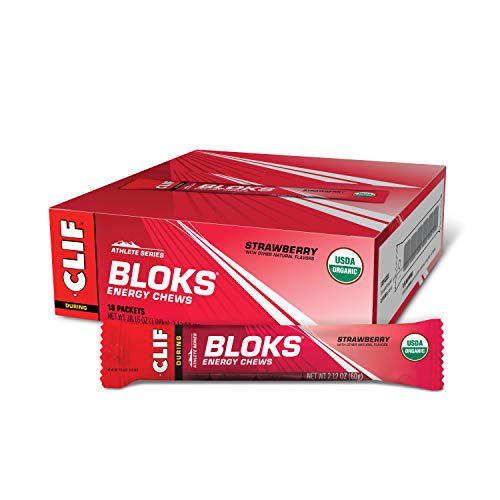 Clif BLOKS - Energy Chews - Strawberry Flavor - (2.1 Ounce Packet, 18 Count)