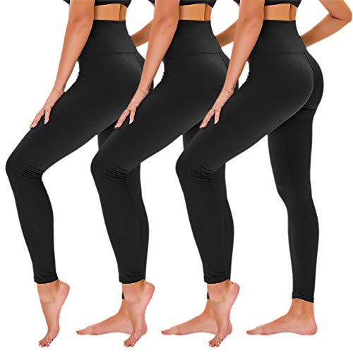 TNNZEET High Waisted Leggings for Women - Tummy Control Full Length Tights for Athletic Yoga Workout - Reg & Plus Size