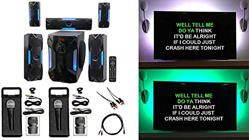 Rockville Bluetooth Home Theater Karaoke Machine System w/8' Subwoofer + LED'S