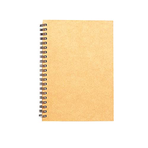 Spiral Sketch Book Large Notebook Kraft Cover Blank Sketch Pad Wirebound Sketching for Drawing Painting 8.5x11-Inch (1 Pack) 200 Pages, 100 Sheets