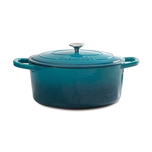 Crock Pot Artisan 5QT Enamel Cast Iron Dutch Oven, Gradient Teal