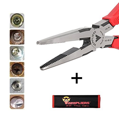 VAMPLIERS World's Best Pliers! Long Nose 7.5' Specialty Screw Extraction Pliers + Free Vampire Tools Pouch Black Friday Cyber Monday Week Deal, Makes the Best Gift (Pliers W/FREE Pouch)