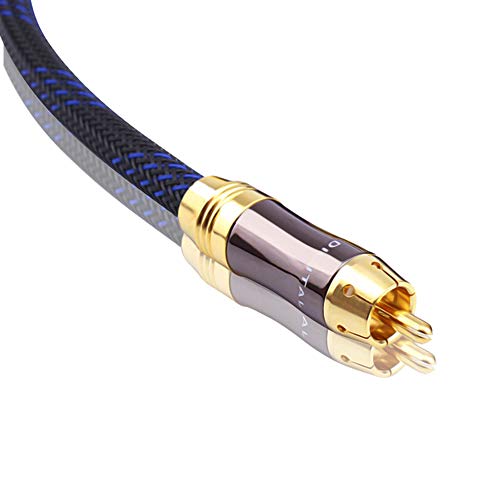KUYIOHIFI Dual Shielded (OD 8.0mm) RCA Male to RCA Male subwoofer Cable (8 Feet)