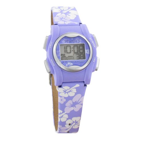 VibraLITE Mini 12-Alarm Vibrating Watch - Purple Flower