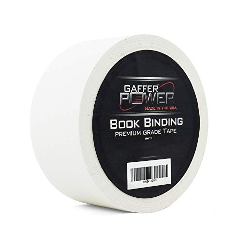 Bookbinding Tape by Gaffer Power, White Cloth Book Repair Tape Safe Cloth Library Book Hinging Repair Tape, Made in The USA, Acid Free and Archival Safe, 2' X 15 Yards